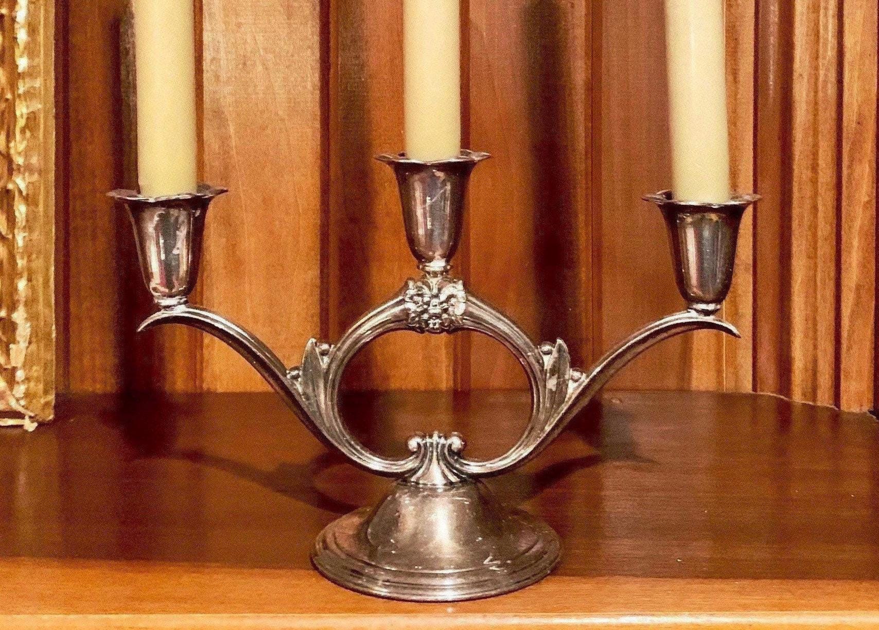 Silver 3 candelabra - Etsy 日本
