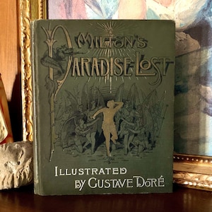 Raj utracony - John Milton (1882) - Ilustrowany przez Gustave'a Dore'a - Wydanie Altemus - Wiktoriańska antyczna książka z rycinami