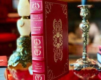 The Devils Dictionary - Ambrose Bierce (1980) - Limited Edition - Illustrated Vintage Leather Bound Book