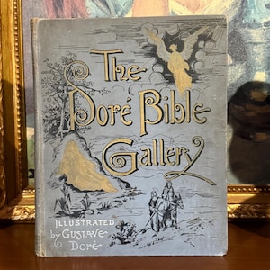 Gustave Dore Bible Gallery (1880) – Victorian Antique Book with Gothic Illustrations and Religious Engravings