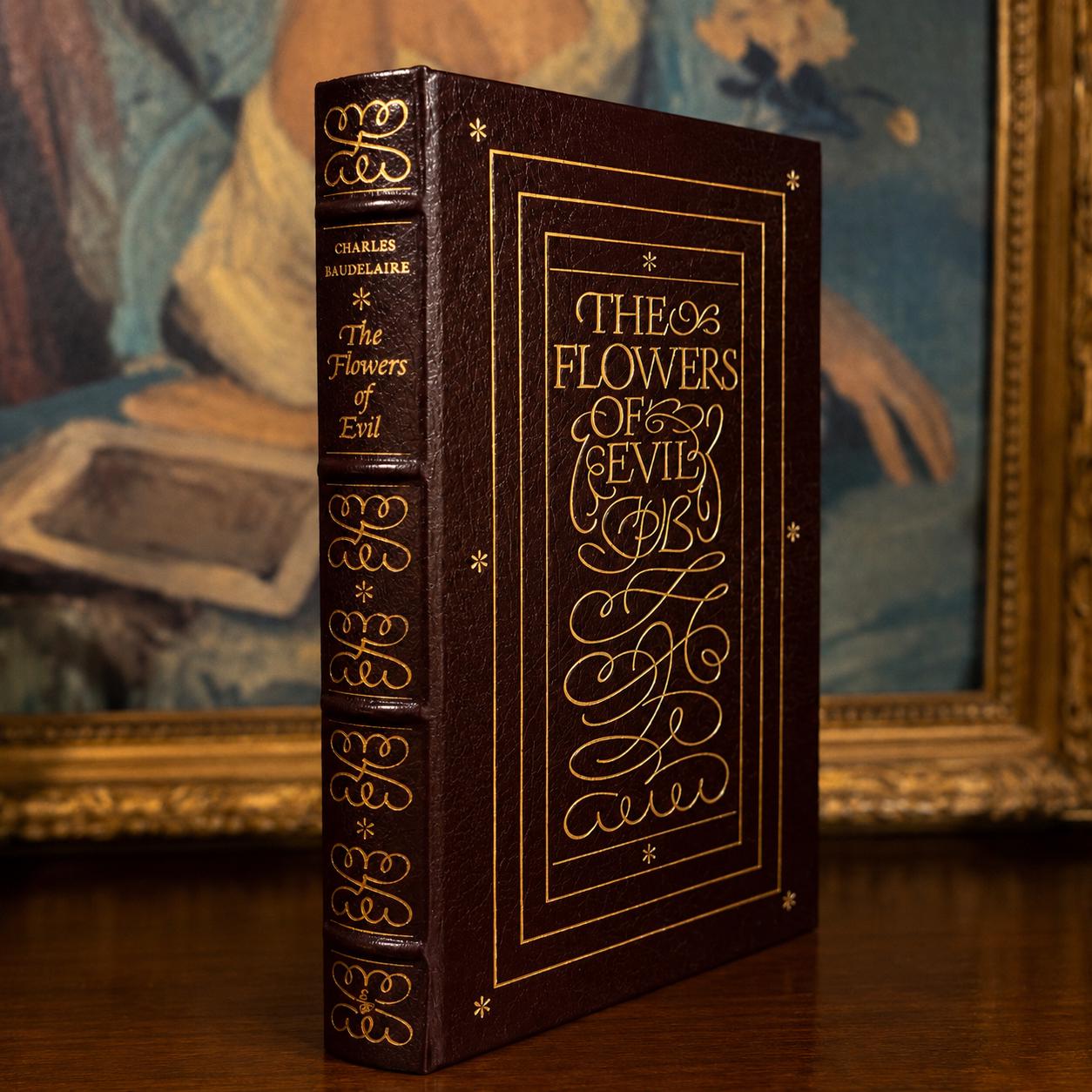 ミニチュア　本革装丁　洋書④　ハード本　フランス洋書　ボタニカル ボードレール著『悪の華』 – イーストン・プレス（1977年） – ピエール