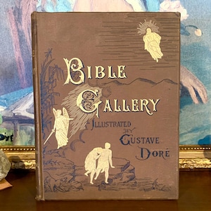 Gustave Dore Bibelgalerie (1880) - Viktorianisches antikes Buch, gotische religiöse Illustrationen