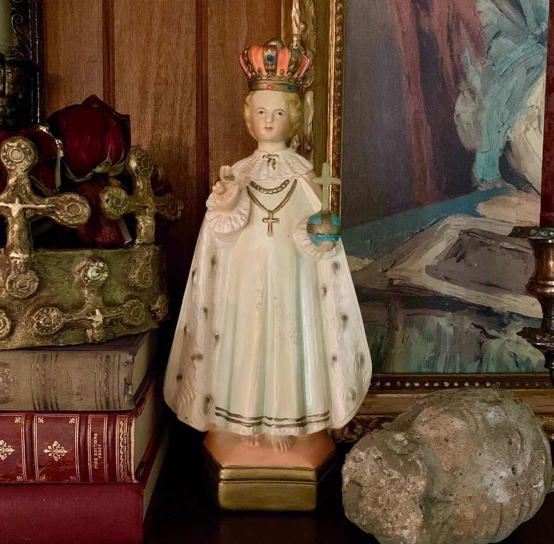 Vintage Religious Statue Infant of Prague 1936 13 Inch Catholic