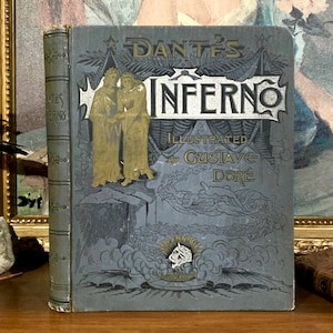Dantes Inferno - Dante Alighieri (1887) - Engravings by Gustave Dore - Rare Antique Book - Illustrated