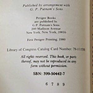 Puede incluir: P&aacute;gina de un libro con informaci&oacute;n de derechos de autor de 1970 por Paul Huson, publicado por G.P. Putnam's Sons. El texto incluye el n&uacute;mero de la tarjeta de cat&aacute;logo de la Biblioteca del Congreso y el ISBN.