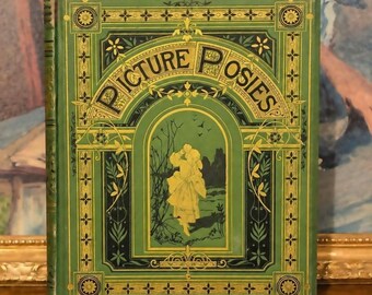 Picture Posies (1874) – Livro de poesia antigo raro com gravuras ilustradas