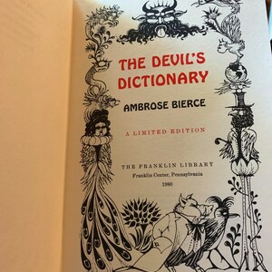 The Devils Dictionary Ambrose Bierce 1980 Limited Edition Illustrated Leather Bound Book image 2