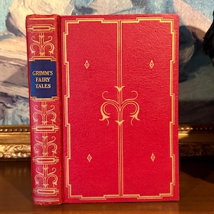 Grimm’s Fairy Tales (1917) – Illustrated by Louis Rhead – Rare Antique Book with Decorative Red Hardcover and Gilt Design