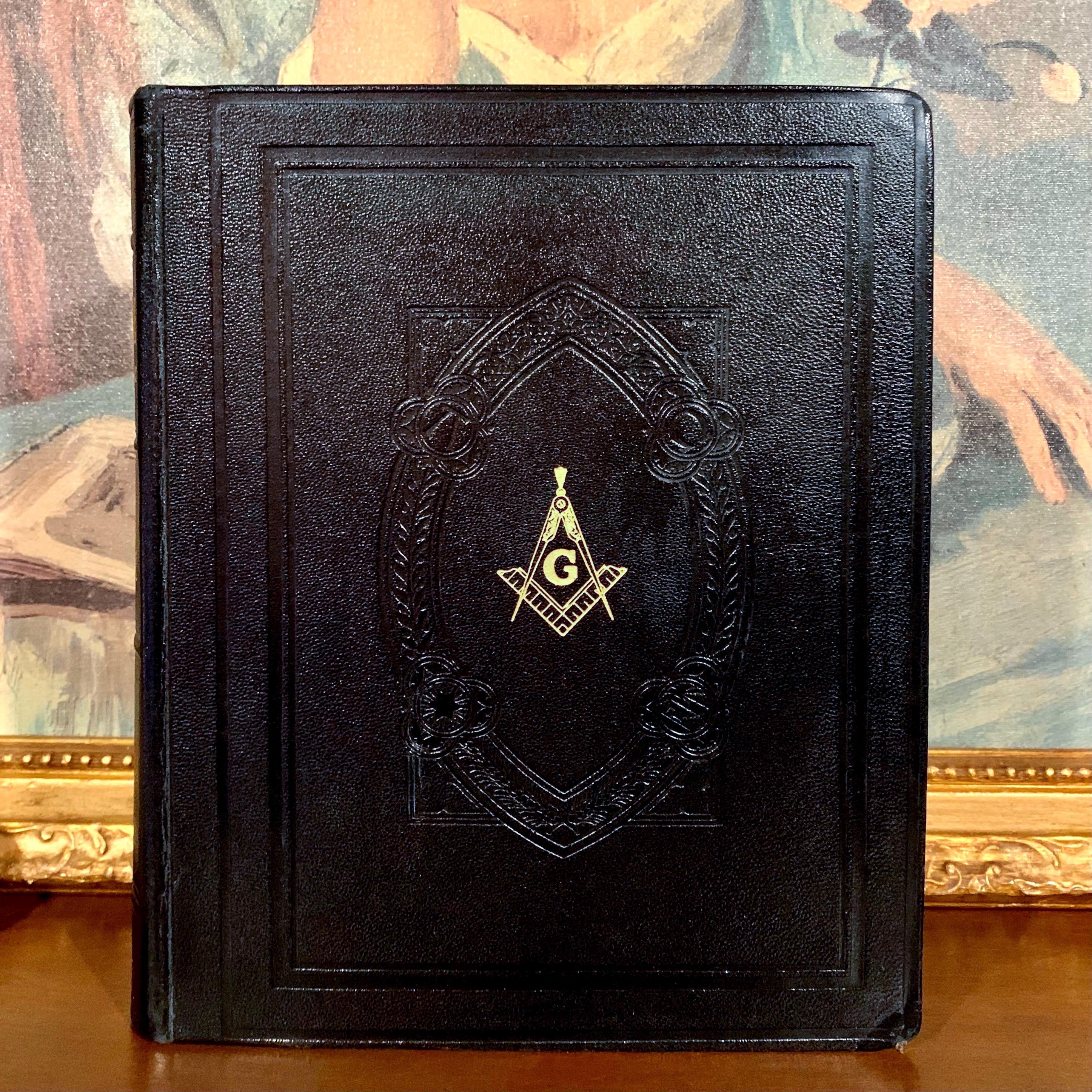Vintage 1942 Masonic Bible: KJV Red Letter Edition, Black Leather