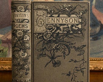 Alfred Lord Tennyson Poetical Works (1885) Antique Illustrated Poetry Book with Engravings