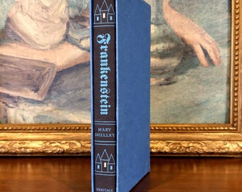 Frankenstein – Mary Shelley – Heritage Press, harde kaft met hoes, gotische geïllustreerde editie