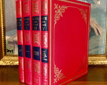 Dante Alighieri - Minor Works (1965) - Illustrated - Oversized Leather Bound Books - 4 Volume Collectors Editions