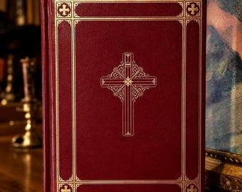 1960 Holy Bible Catholic Action Edition – Vintage Red Leather