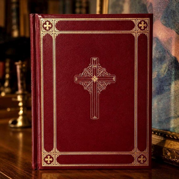 1960 Holy Bible Catholic Action Edition – Vintage Red Leather
