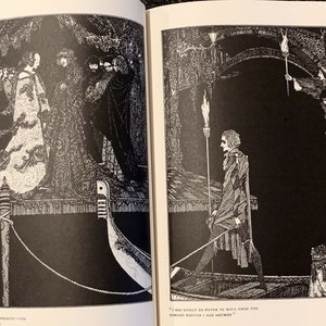 Vintage black and white engraving illustration from Edgar Allan Poe Tales of Mystery and Imagination.