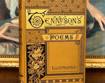 Alfred Lord Tennyson Poems (1882) – Illustrated Antique Victorian Poetry Book