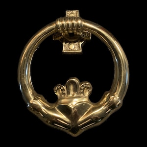Vintage Door Knocker: Brass Irish Celtic Claddagh - Perfect for Home Entryway Decor and Gift Giving