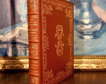 Easton Press Tristram Shandy – Laurence Sterne – Edição de Colecionador Encadernada em Couro de 1980 – 100 Maiores Livros de Todos os Tempos – T.M. Cleland Ill
