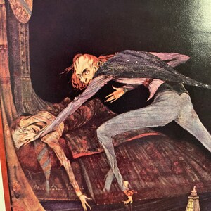 Vintage illustrated scene from Edgar Allan Poe stories, collectible edition with gothic artwork.