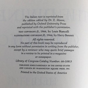 May include: A book titled "The Italian Text" by Louis Biancolli. The book cover features a black and white illustration of a man in a suit with a moustache. The text on the cover includes the copyright information: TEXT COPYRIGHT, &copy;, 1966, by Louis Biancolli. ILLUSTRATIONS COPYRIGHT, &copy;, 1966, by Harry Bennett. All rights reserved.