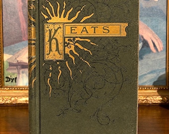 John Keats Poems – 1880s Antique Poetry Book – Victorian Illustrated Poetical Works