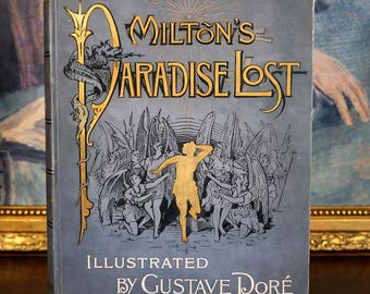 Paradise Lost by John Milton (1880) — Gustave Dore Illustrated Engravings, Large Antique Book