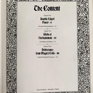 May include: A book cover with a black and white illustration of a vine border. The title "The Content" is in a large, bold font. The book's table of contents is listed with chapter titles and page numbers.