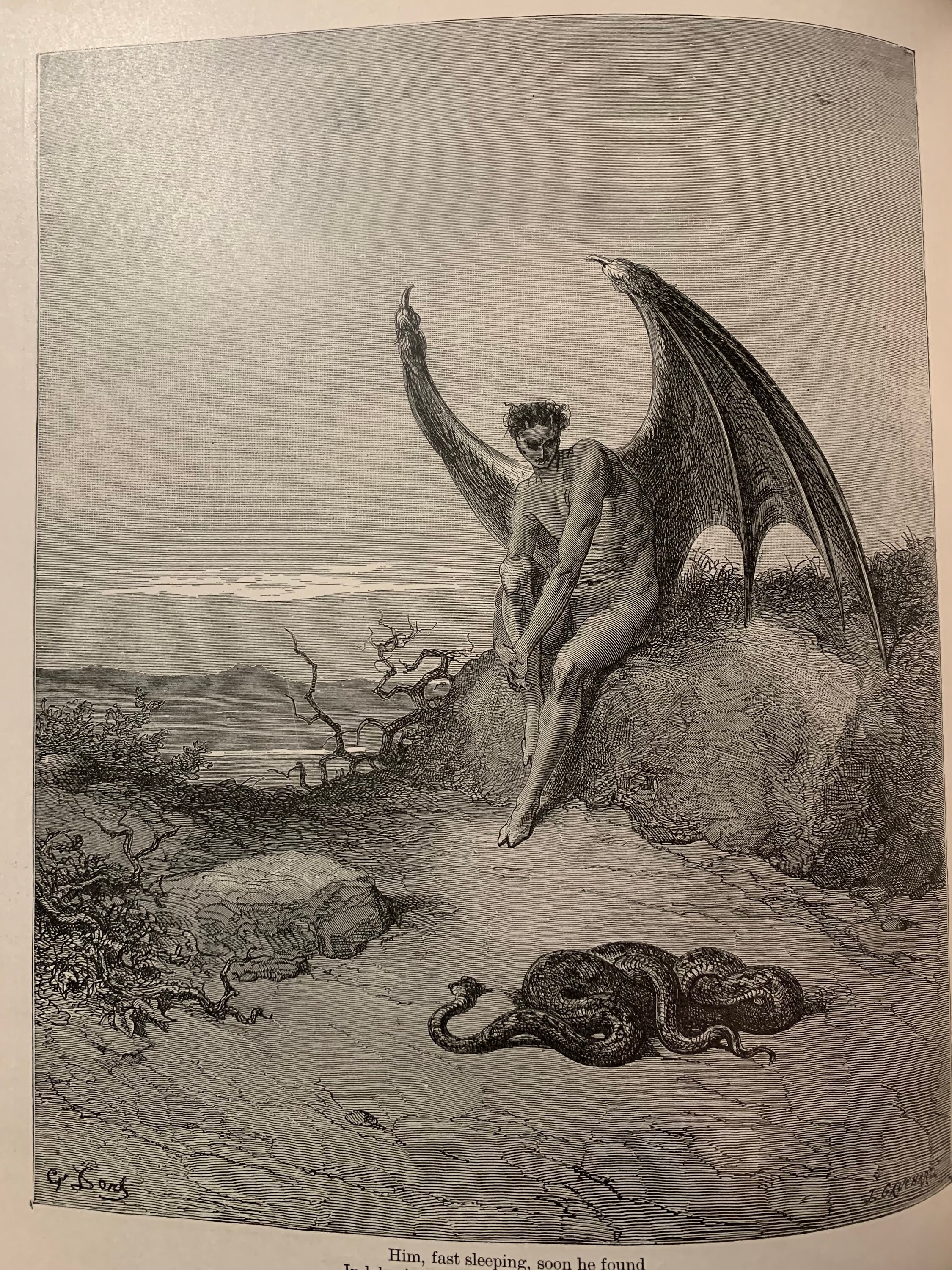 1884年 失楽園の本：ギュスターヴ・ドレの挿絵入り版画、ジョン