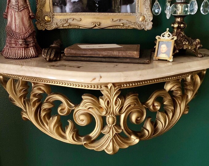 Vintage Marble Top Floating Shelf Baroque Wall Sconce. Etsy