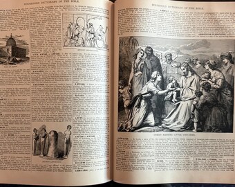 1949年 フリーメーソン聖書：欽定訳聖書、革装本（イラスト入り