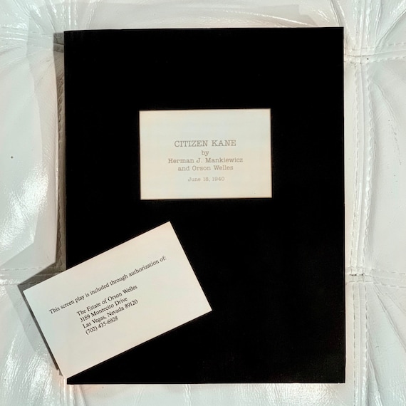 Citizen Kane Screenplay: Authorized Orson Welles Estate, Rare Film