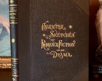 1881年　ミニチュアバイブル革装丁金装飾古書洋書 恋愛、小説、ドラマの人物描写（1892年） – アンティーク革装丁本