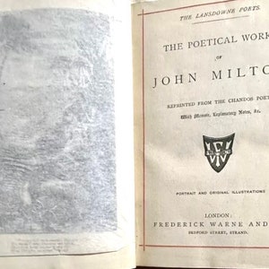 The Poetical Works of John Milton 1880 Paradise Lost Rare Victorian Antique Book with Illustrations image 3