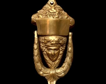 Antique Brass Door Knocker – Greek Goddess Design - Entryway Decor