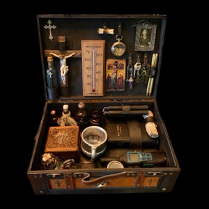 Ghost Hunting Kit: Paranormal Investigator, Spirit Seeker Box, with Antique and Vintage Divination Tools