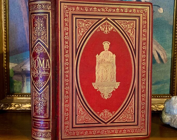 Monuments of Christian and Pagan Rome 1877 Large Antique Leather Book ...