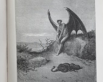 1901年ヴィンテージ『失楽園』ジョン・ミルトン作、ギュスターヴ・ドレ