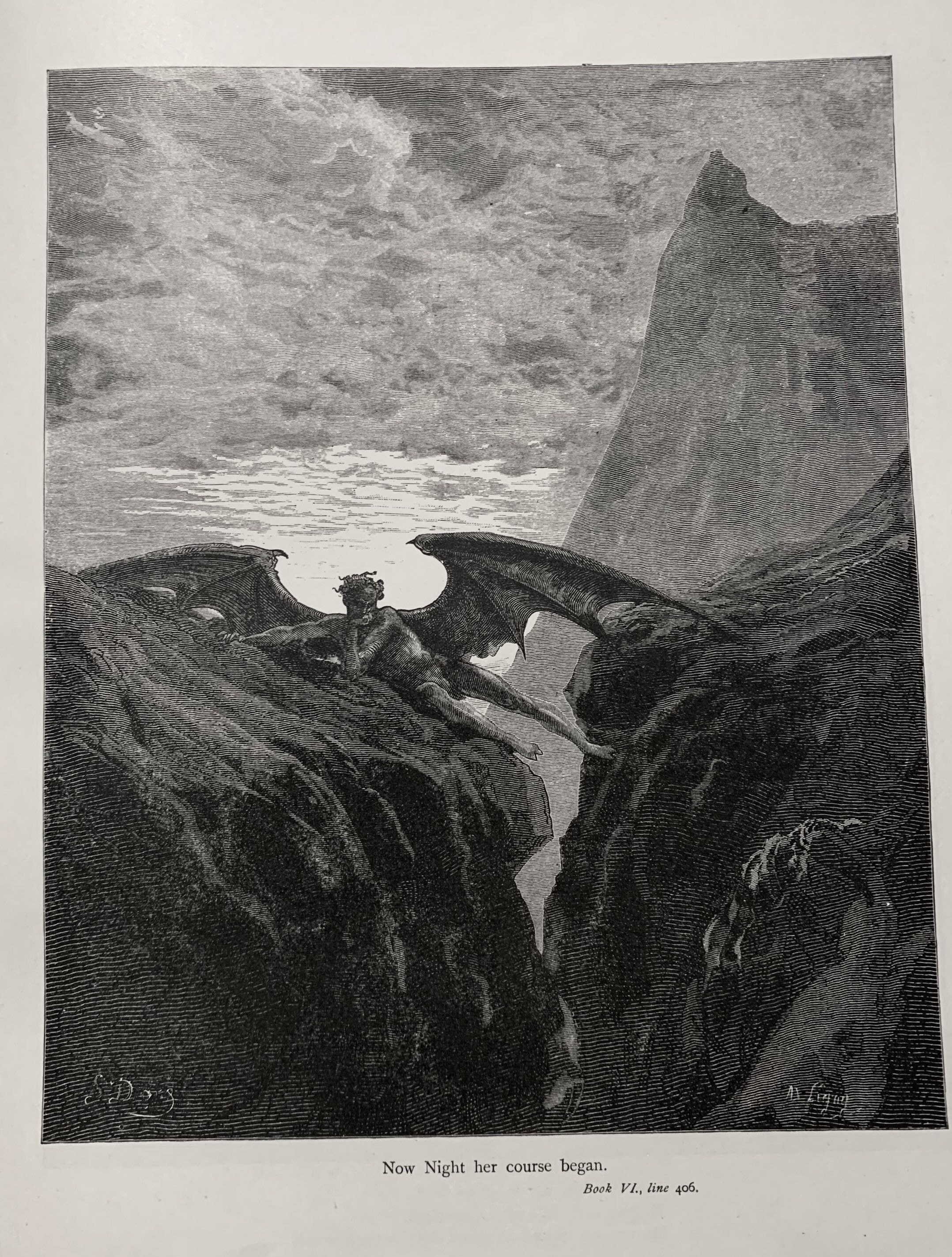 1901年ヴィンテージ『失楽園』ジョン・ミルトン作、ギュスターヴ・ドレ