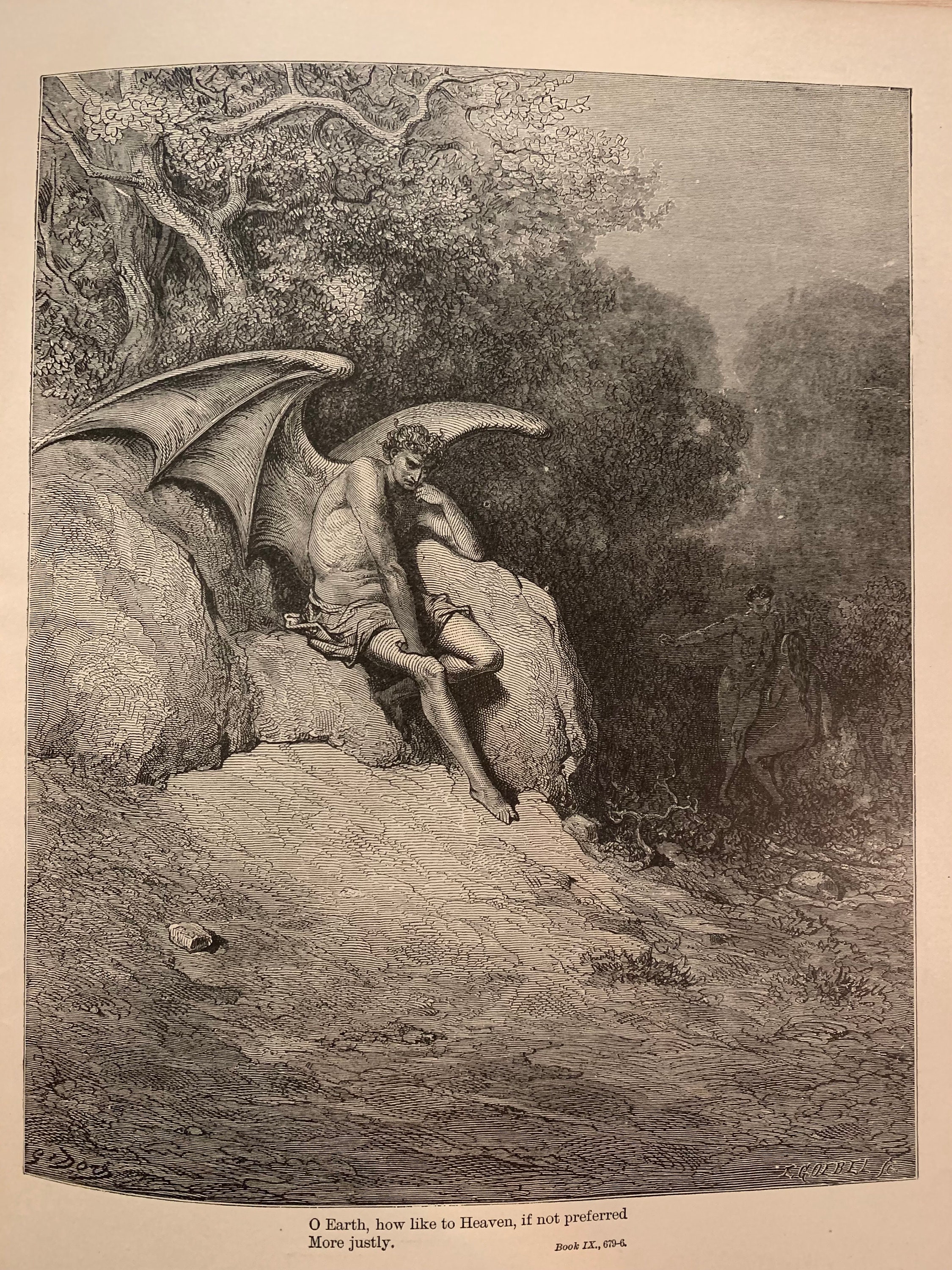 1884年 失楽園の本：ギュスターヴ・ドレの挿絵入り版画、ジョン