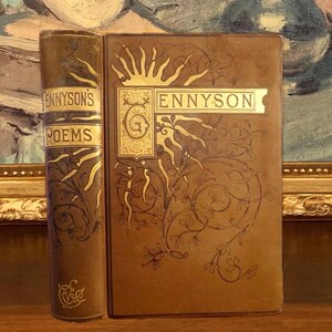 Alfred Lord Tennyson - Dzieła poetyckie (1888) - Rzadka kolekcjonerska antyczna książka - Ilustrowana