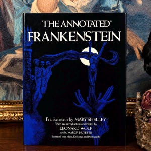 Frankenstein – Mary Shelley (1979) First Edition – Hardcover with Dust Jacket – Annotated by Leonard Wolf – Illustrated by Satty