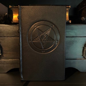 The Satanic Bible ~ Anton LaVey ~ Goatskin Leather Bound Book ~ Occult And Satanism.