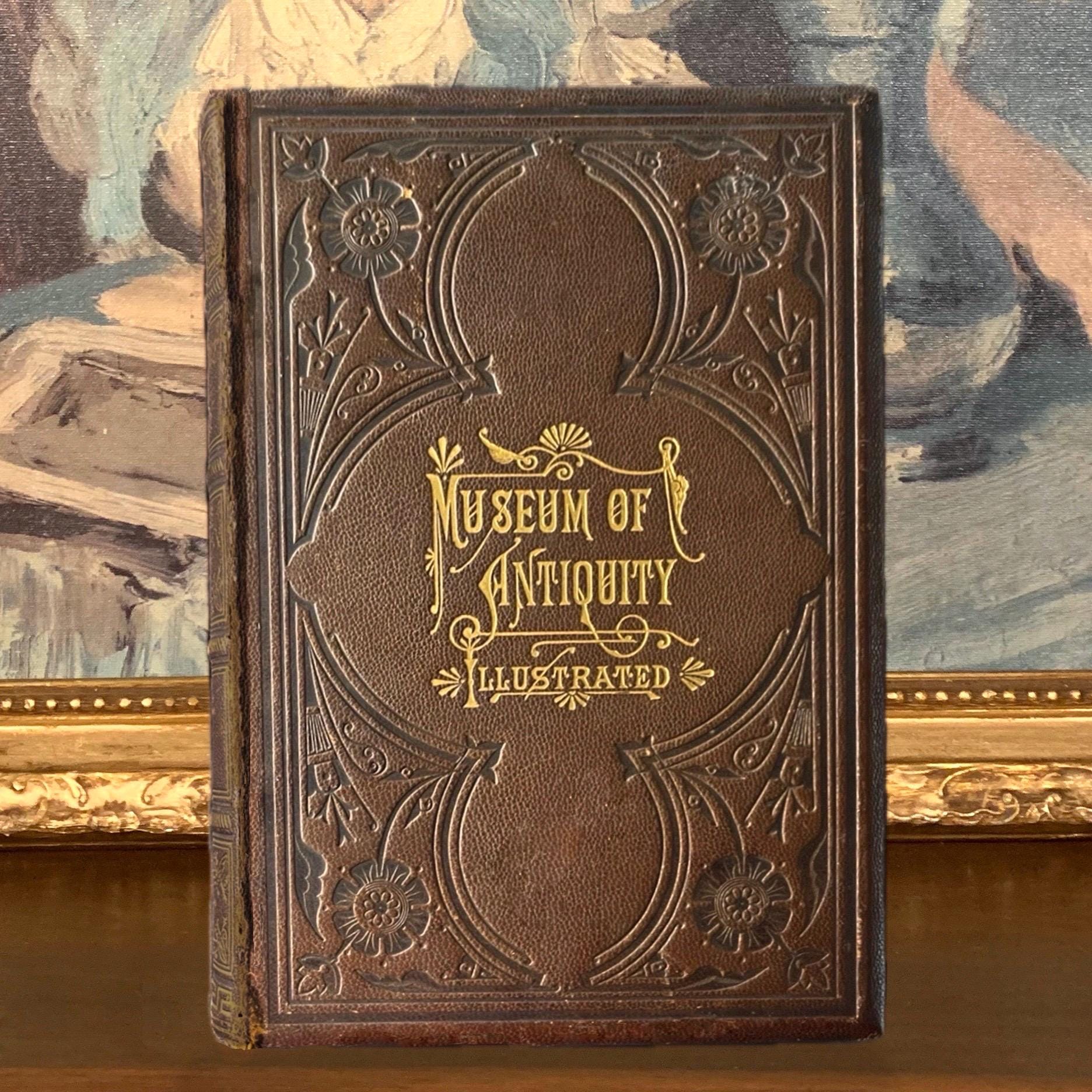 金箔革装丁のアンティークブック：古代博物館、1883年 - Etsy 日本