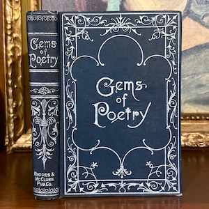 Gems of Poetry (1909) — Livre de poésie antique, illustré, décoratif, couverture rigide