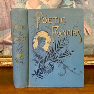 Poetyckie fantazje (1890) - Rzadka antyczna książka z poezją i ilustrowanymi rycinami