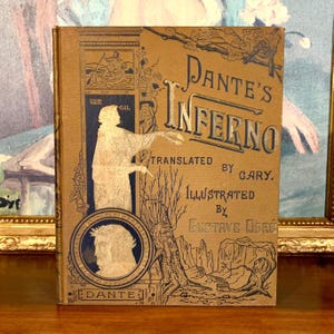 Inferno (1885) by Dante Alighieri - Illustrated by Gustave Dore - Large Collectible Antique Book