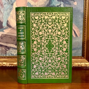 The Poems of Keats - Easton Press (1980) - Edition collector illustrée - Livre relié en cuir vintage