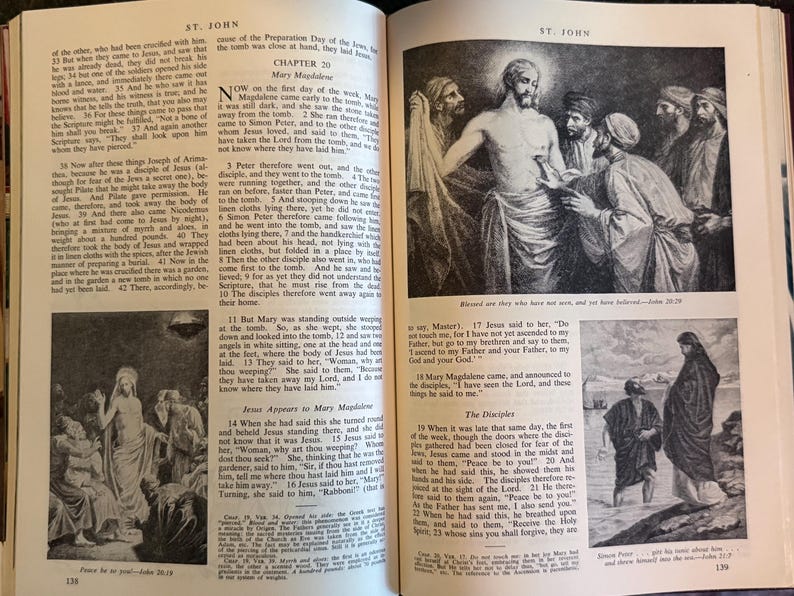 1953 Catholic Action Holy Bible – Illustrated Edition – Leather Bound ...