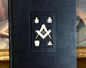 Vintage 1932 Masonic Bible: King James Version, Black Leather