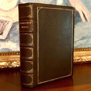 Alfred Lord Tennyson - Poetical Works (1882) - Rare Antique Leather Book with Illustrations